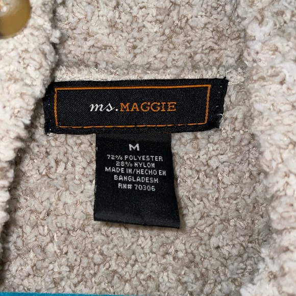 Ms.Maggie Oatmeal Colored Knit Turtleneck Sweater with Button Details - Picture 3 of 3